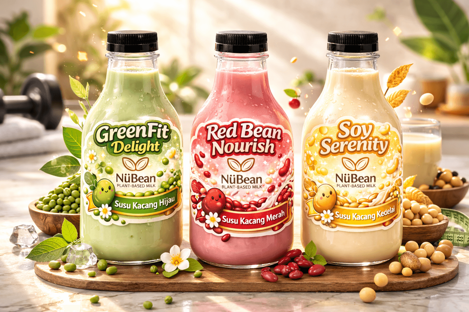 NüBean — Susu Kacang Hijau, Kedelai & Merah